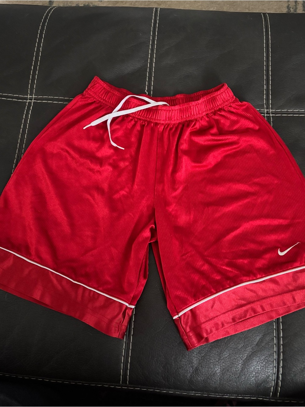Vintage Y2K Nike Basketball Dazzle Shorts Red Youth Medium M 10-12 Shiny Silky